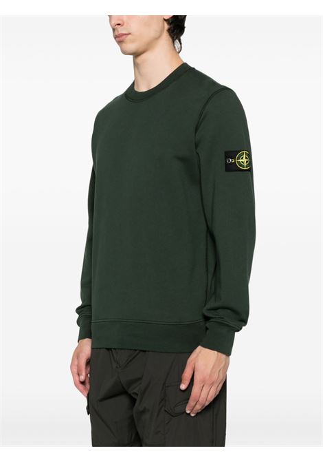 brushed organic cotton fleece sweatshirt man juniper STONE ISLAND | K2S15 6100060 S0051V005E